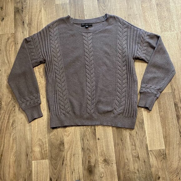 Joan Vass NY Gray Cable Knit Sweater Size Medium - Picture 1 of 6